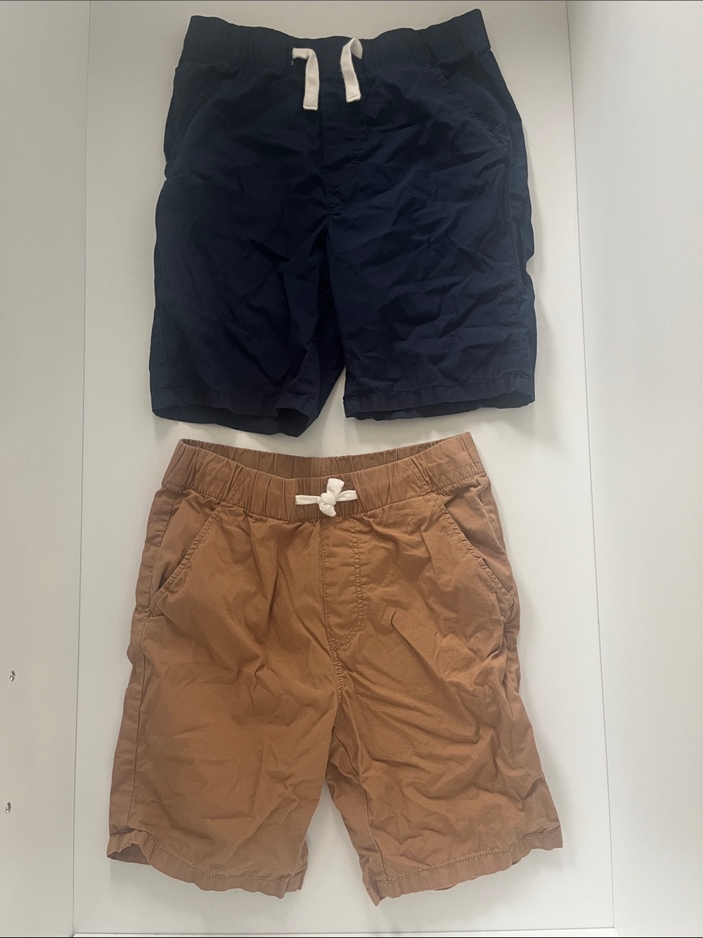 2 Pairs Boys’ H&M 100% Cotton Lightweight Drawstring Shorts Size US 8